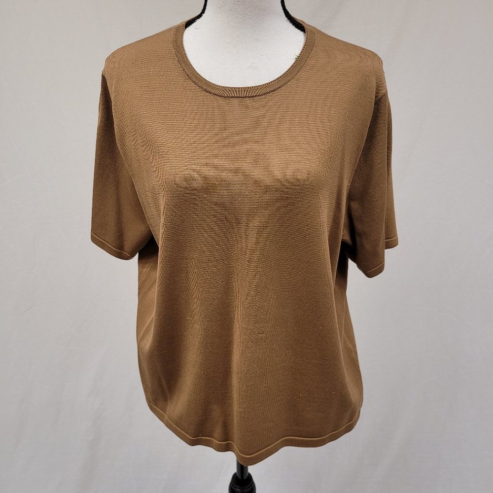Pendleton Silky Caramel Short Sleeve Top XL